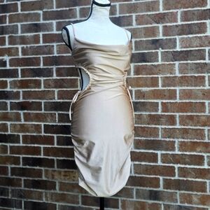 Studio I011  Champagne  Backless Cut Out Dress